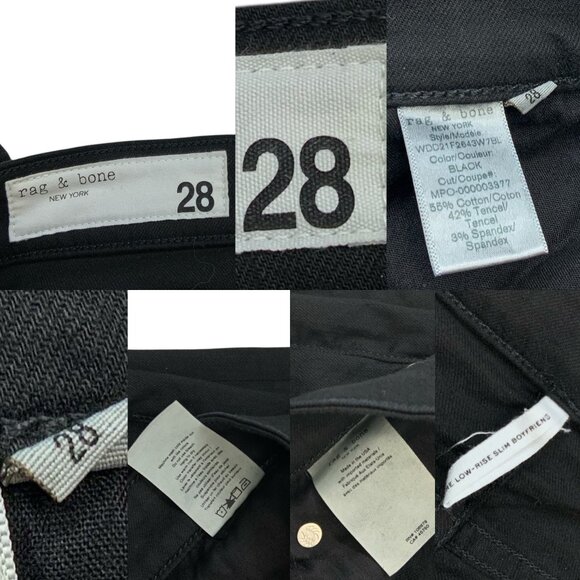Rag And Bone Womens Dre Low Rise Slim Boyfriend Jean 28 Black Zip Fly Fall - Picture 5 of 14